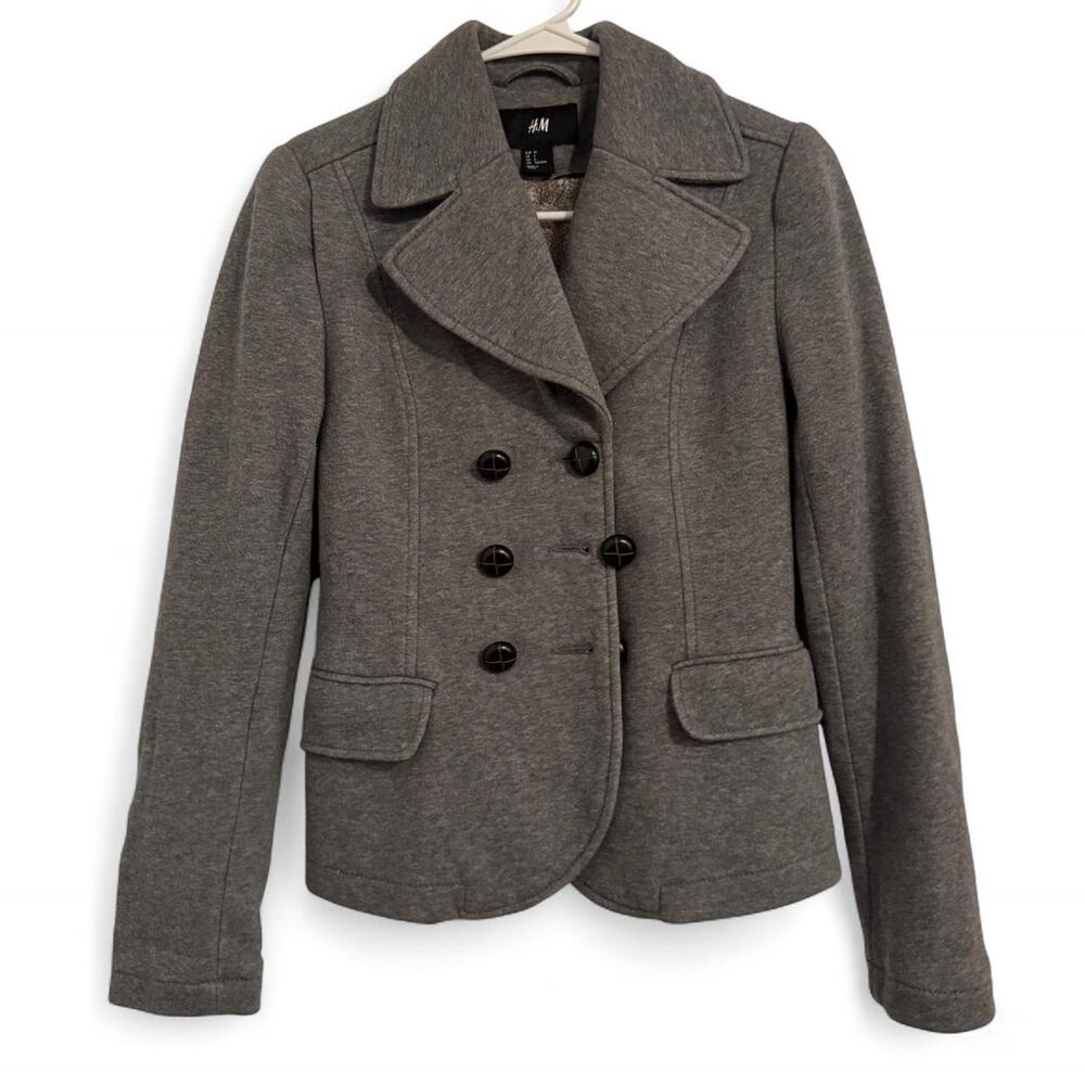 Grey H&M peacoat blazer